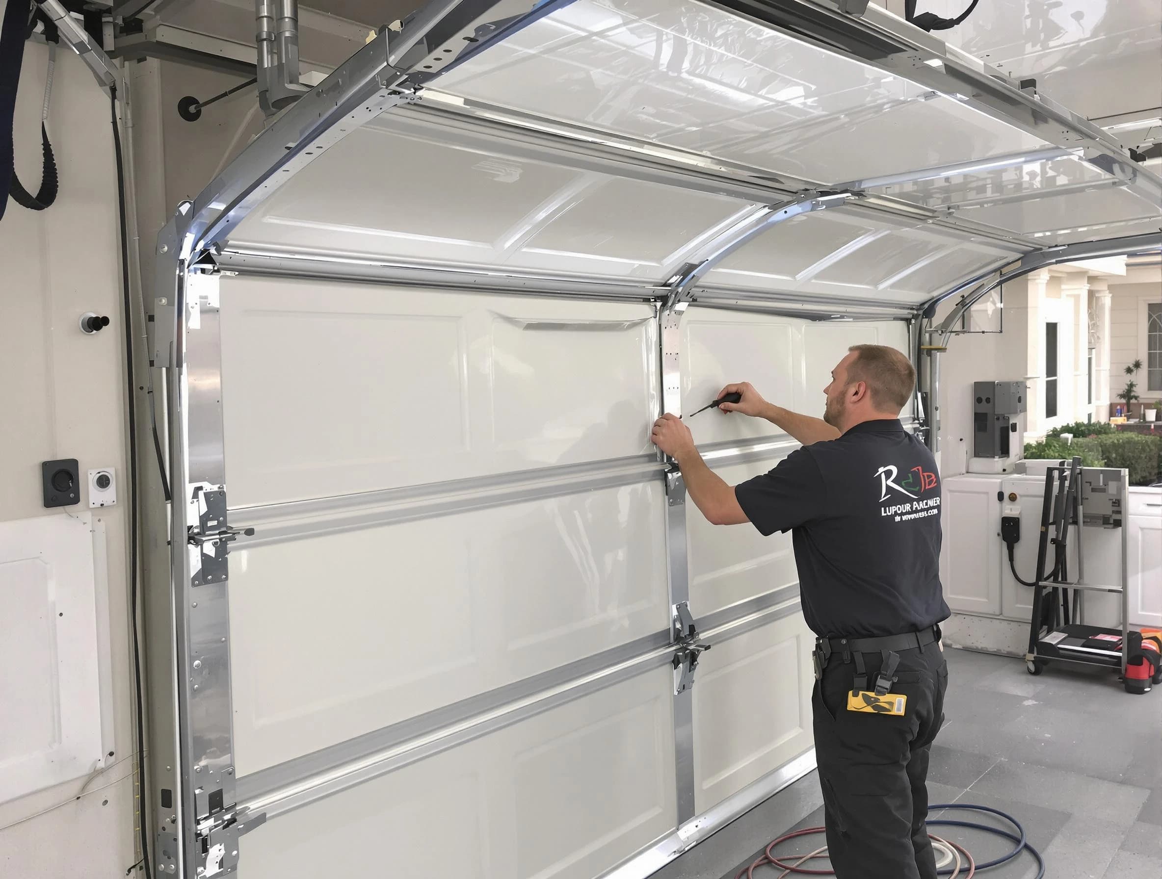 Randolph Garage Door Repair professional performing panel repair in Randolph
